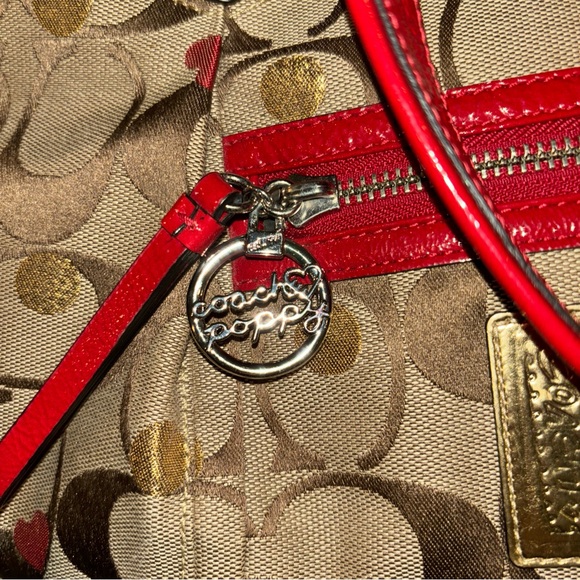 Large size zipper, closing coach logo bag - Picture 7 of 9